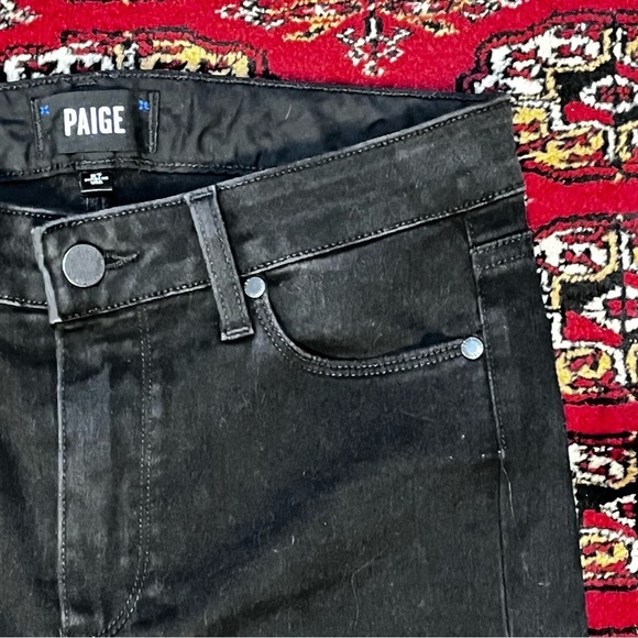 Paige | Black Rafaella Joannie Raw Hem Cropped Jeans, Size 27 - Picture 4 of 9